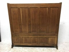 E A Taylor Attr, an Arts & Crafts Oak High Back Settle with Twin Heart Cut-Outs - Thumbnail 6