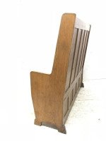 E A Taylor Attr, an Arts & Crafts Oak High Back Settle with Twin Heart Cut-Outs - Thumbnail 7