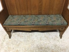 E A Taylor Attr, an Arts & Crafts Oak High Back Settle with Twin Heart Cut-Outs - Thumbnail 8