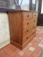 Harris Lebus an Arts & Crafts Oak Chest of Drawers with Brass Ring Pull Handles - Thumbnail 3
