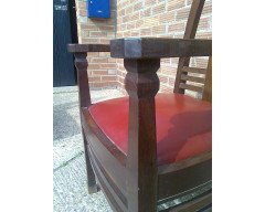Pair of Arts & Crafts Jugendstil Mahogany Armchairs by Peter Behrens - Thumbnail 8