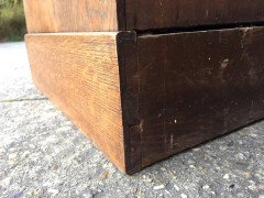 Heals attri, A Tall Arts & Crafts Oak Chest of Drawers with Steel Handles - Thumbnail 1