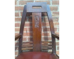 Pair of Arts & Crafts Jugendstil Mahogany Armchairs by Peter Behrens - Thumbnail 13