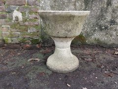 Mid-Century Modern French Two-Piece Concrete Hour Glass Style Planter on Stand - Thumbnail 2