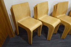 Riccardo Blumer for Alias, Laleggera 42 X Stacking Maple Chairs with Steel Trolleys - Thumbnail 2