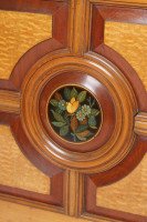 Aesthetic Movement Wall Cabinet with Painted Floral Roundel, Stamped Pomegranate - Thumbnail 2