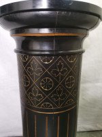 Aesthetic Movement Ebonized Pedestal Torchiere with Incized & Gilded Decoration - Thumbnail 6