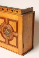 Aesthetic Movement Wall Cabinet with Painted Floral Roundel, Stamped Pomegranate - Thumbnail 4