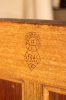 Aesthetic Movement Wall Cabinet with Painted Floral Roundel, Stamped Pomegranate - Thumbnail 5