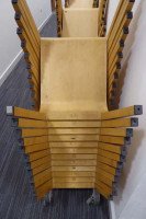 Riccardo Blumer for Alias, Laleggera 42 X Stacking Maple Chairs with Steel Trolleys - Thumbnail 17