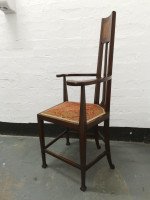 G M Ellwood for J S Henry, an English Art Nouveau Armchair with Stylized Inlays - Thumbnail 2