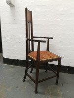 G M Ellwood for J S Henry, an English Art Nouveau Armchair with Stylized Inlays - Thumbnail 3
