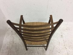 Liberty & Co Arts & Crafts Low Ladder Back Armchair with Rush Seat - Thumbnail 3