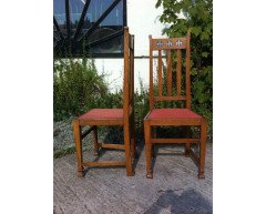 Wylie & Lochhead, Set of Six Arts & Crafts Oak Dining Chairs with Pewter Inlays - Thumbnail 3