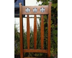 Wylie & Lochhead, Set of Six Arts & Crafts Oak Dining Chairs with Pewter Inlays - Thumbnail 5
