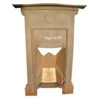 CFA Voysey Attributed, an Arts and Crafts Cast Iron Fireplace with Simple Heart - Thumbnail 1
