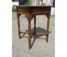 Bruce Talbert Attributed,. Gothic Revival Oak Side Table With Upper Drawer  - Thumbnail 5