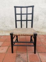 Liberty And Co. An English Beech Rush Seated Lattice Back Children's Chair - Thumbnail 3