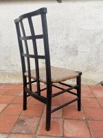 Liberty And Co. An English Beech Rush Seated Lattice Back Children's Chair - Thumbnail 7