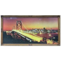 Bay Bridge, San Francisco a Large Printed Glass Illuminated Backlit Picture