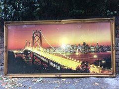 Bay Bridge, San Francisco a Large Printed Glass Illuminated Backlit Picture - Thumbnail 2