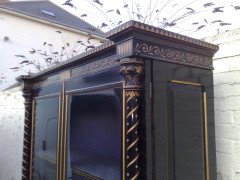 Dr C Dresser Attr. Aesthetic Movement Incised, Gilded & Ebonized Display Cabinet - Thumbnail 4