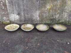 Willy Guhl for Eternit, 2 Pairs Mid- Century Modern Concrete Garden Dish Planters - Thumbnail 3
