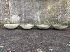 Willy Guhl for Eternit, 2 Pairs Mid- Century Modern Concrete Garden Dish Planters - Thumbnail 4