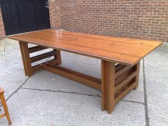 Cotswold School Oak Arts & Crafts Dining Table with Butterfly Joints to the Top - Thumbnail 2
