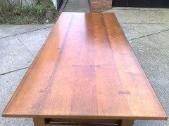 Cotswold School Oak Arts & Crafts Dining Table with Butterfly Joints to the Top - Thumbnail 4