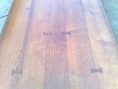 Cotswold School Oak Arts & Crafts Dining Table with Butterfly Joints to the Top - Thumbnail 5