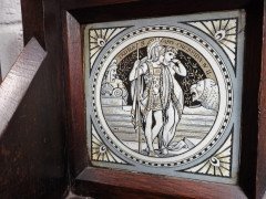 John Pollard Seddon attr, Gothic Revival Oak Sideboard, Minton Shakespeare Tiles - Thumbnail 7