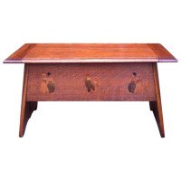 Liberty & Co. Arts & Crafts Oak Nursery Trunk Inlaid with Dutch Couples Dancing - Thumbnail 1