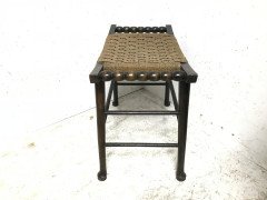 Liberty & Co Attr an Oak Side Stool with Sea Grass Seat, Turned Handles and Legs - Thumbnail 5