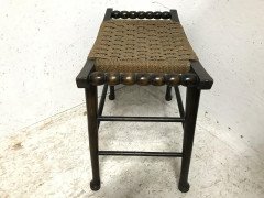 Liberty & Co Attr an Oak Side Stool with Sea Grass Seat, Turned Handles and Legs - Thumbnail 6