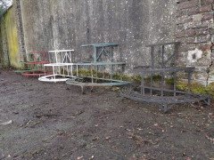 Five French Iron Half Moon Waterfall Garden or Patio Plant Pot Shelves or Stand - Thumbnail 2