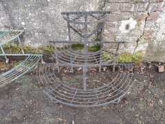 Five French Iron Half Moon Waterfall Garden or Patio Plant Pot Shelves or Stand - Thumbnail 5