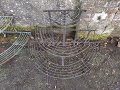 Five French Iron Half Moon Waterfall Garden or Patio Plant Pot Shelves or Stand - Thumbnail 6