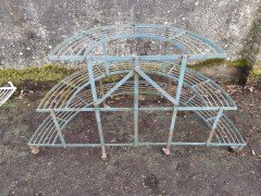 Five French Iron Half Moon Waterfall Garden or Patio Plant Pot Shelves or Stand - Thumbnail 9