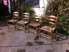 E Gardiner & P Clissett 3 Arts & Crafts Cotswold School Ladder Back Armchairs - Thumbnail 7