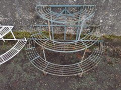 Five French Iron Half Moon Waterfall Garden or Patio Plant Pot Shelves or Stand - Thumbnail 10