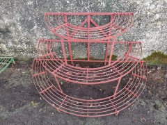 Five French Iron Half Moon Waterfall Garden or Patio Plant Pot Shelves or Stand - Thumbnail 16