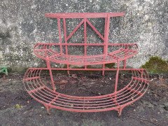 Five French Iron Half Moon Waterfall Garden or Patio Plant Pot Shelves or Stand - Thumbnail 17