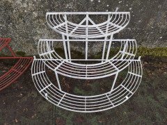 Five French Iron Half Moon Waterfall Garden or Patio Plant Pot Shelves or Stand - Thumbnail 19