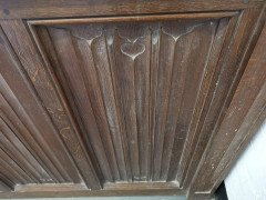 A W N Pugin, attributed, Four Pieces of Gothic Revival Oak Linen Fold Paneling - Thumbnail 8