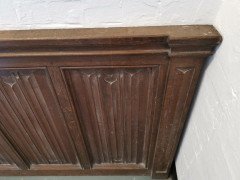 A W N Pugin, attributed, Four Pieces of Gothic Revival Oak Linen Fold Paneling - Thumbnail 9