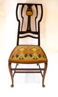 Arts & Crafts Liberty and Co. Inlaid Mahogany Side Chair - Thumbnail 2