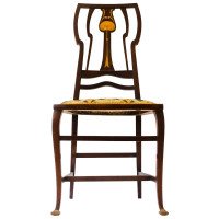 Arts & Crafts Liberty and Co. Inlaid Mahogany Side Chair - Thumbnail 3