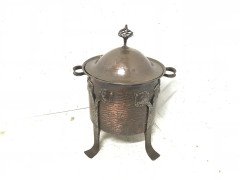 C F A Voysey, an Arts & Crafts Copper Coal Bucket with Hand Formed Iron Details - Thumbnail 2