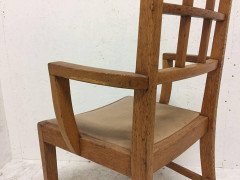 Heals of London Attri, A set of 12 Lattice Back Oak Arts & Crafts Armchairs  - Thumbnail 1